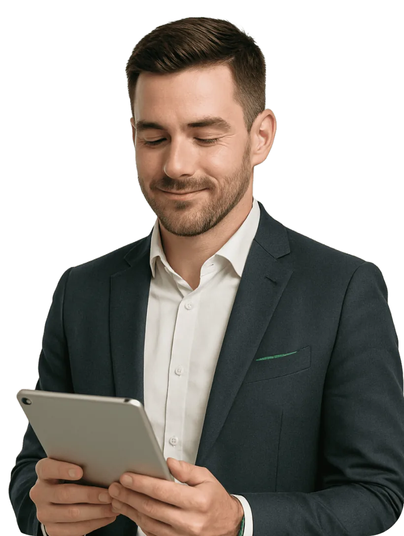 An executive reviewing Livetwin's governance controls